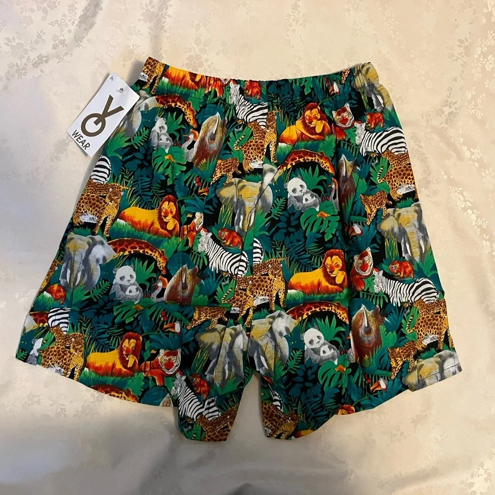 NOS Vintage Maxx Boxer Yo Wear Jungle Safari Boxer Style Shorts Unisex 90s M USA